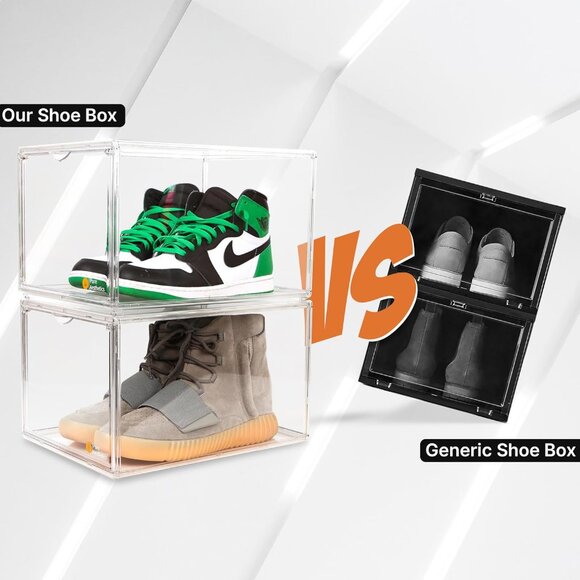 Pure Aesthetics: Acrylic Clear Shoe Boxes for Up to Size 13 (Front Opening) - Picture 5 of 9